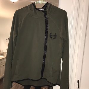 Army Green PINK zip up hoodie 🙌🏼